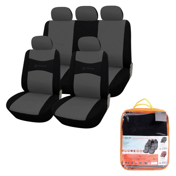 Чехлы для сидений универсал. &amp;quot;RS-2k&amp;quot;, передн./задн. полиэстер, черн./сер. (ACS-PP-07) AIRLINE