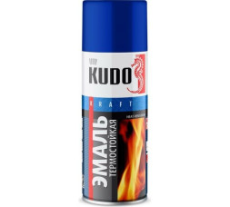 КРАСКА-СПРЕЙ термостойкая синяя 520мл KUDO KU-5004 (12шт.)