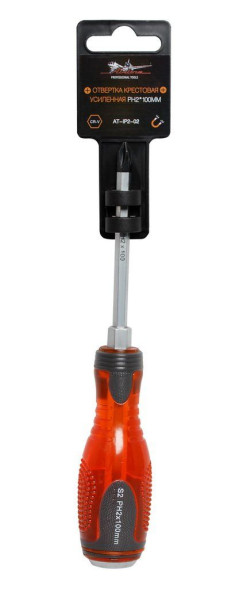 Отвертка крестовая усиленная под ключ PH2*100мм (AT-IP2-02) AIRLINE