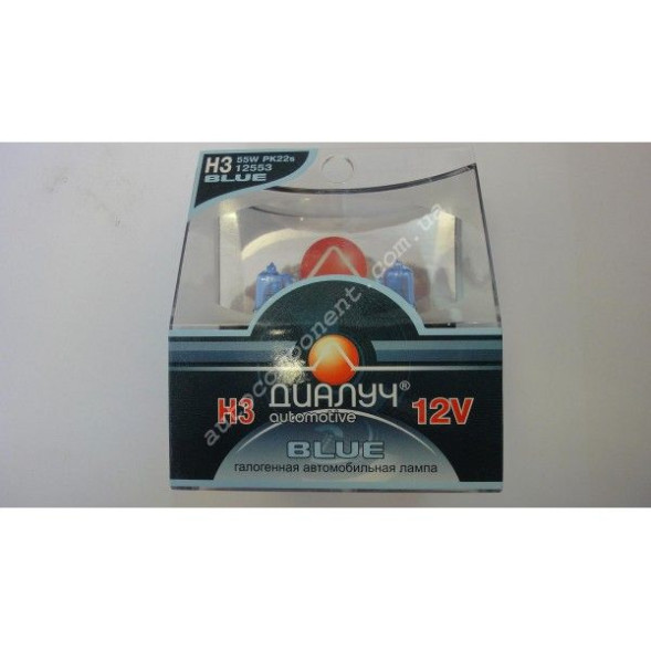Лампа H3 12V 55W PK22s к-т 2шт BLUE ДиаЛУЧ 12553 BLUE-2