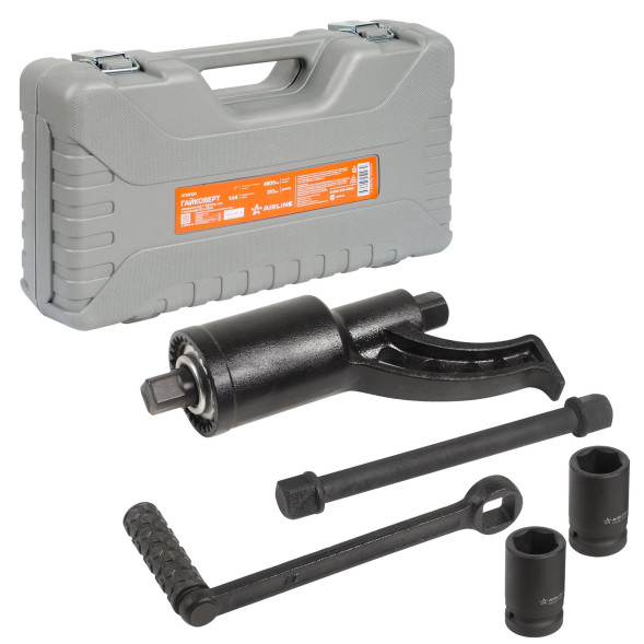 Гайковерт механич. 1&amp;quot; 4800Нм 1:64 310мм с головками 32 и 33мм пласт. кейс (ATAB104) AIRLINE