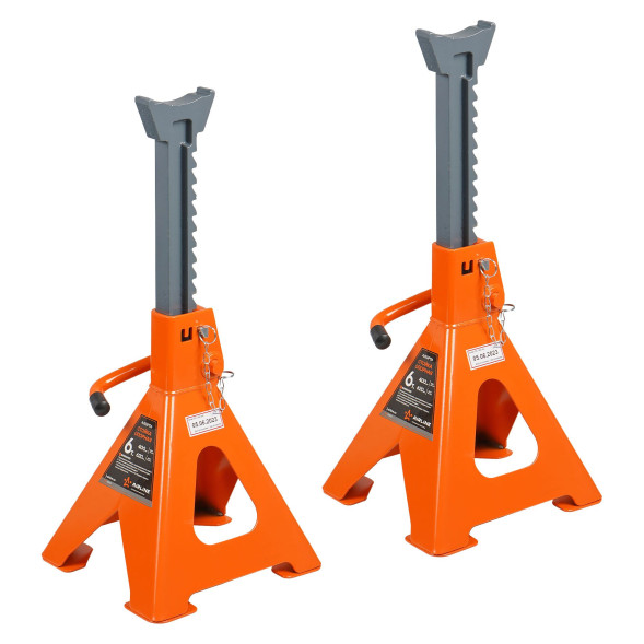 Стойка опорная 6т PRO с зубч. мех., доп.фиксатор, 2 шт. (MIN-400 мм, MAX-620 мм) (AJSGP06) AIRLINE