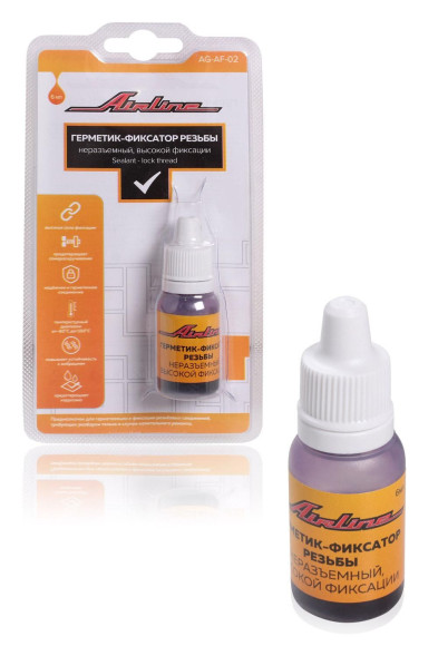 Герметик-фиксатор резьбы, неразъемный, высокой фиксации, 6 мл. (AG-AF-02) AIRLINE