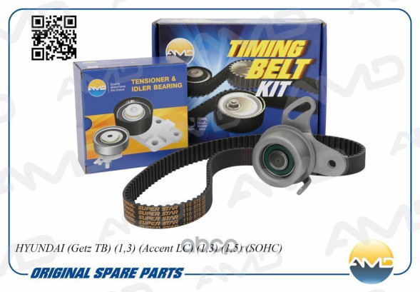 Комплект ГРМ (Getz 1,3)/AMD.KITBR3 (ремень+ролик) HYUNDAI(Getz TB)(1,3)(Accent LC)(1,3)(1,5)(SOHC)