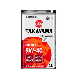 TAKAYAMA Масло моторное SAE 5W-40 API SN/CF ACEA A3/B4 1л металл