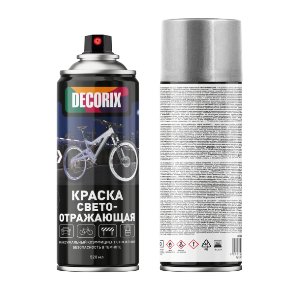 КРАСКА-СПРЕЙ Прозрачная светоотражающая 0130-02 DX DECORIX