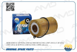 Фильтр масляный A 642 180 00 09/AMD.FL227 AMD MERCEDES(C III W204)(OM 642.960/OM 642.961) (OE 677/1)