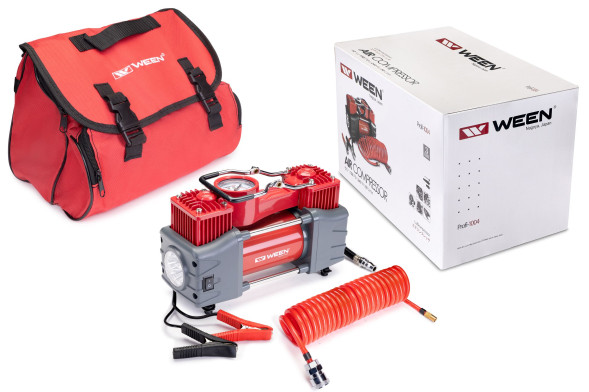 Компрессор, Profi-1004, (240 W, 50L/MIN, 12 V, 10 атм./150 PSI) двухпоршневой WEEN 172-1004