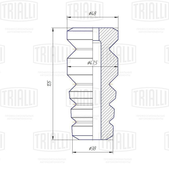 Отбойник заднего амортизатора ВАЗ 2170-2172 Priora (1 шт.) (BC 0183) TRIALLI
