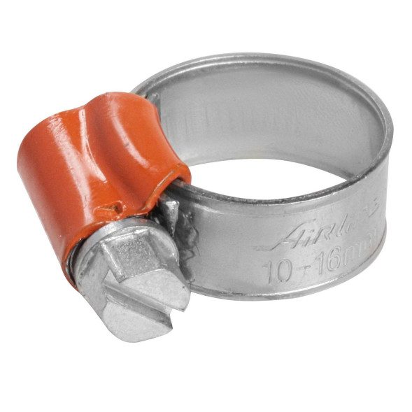 Хомут 10-16/9,7 мм, червячный, усиленный, W1 (оцинк.), 1 шт. (AHC-S-03) (уп. 50шт) AIRLINE