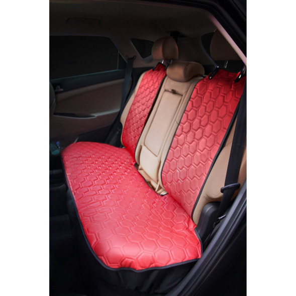 Накидки &amp;quot;Алькантара&amp;quot;, задняя (3 предмета), экокожа с перфорацией, красная (ACS-SB-04) AIRLINE