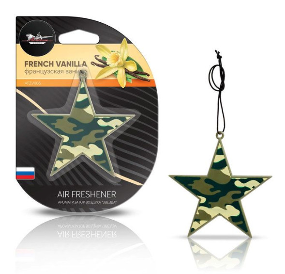 Ароматизатор подвесной пластик (Звезда) французская ваниль (AFZV006)  AIRLINE