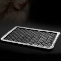 Коврик противоскользящий со стразами черный маленький МД-70