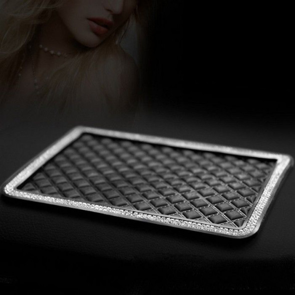 Коврик противоскользящий со стразами черный маленький МД-70