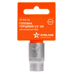 Головка торцевая 1/2&amp;quot; DR шестигранная 15мм пласт. подвес (AT-S12-08) AIRLINE
