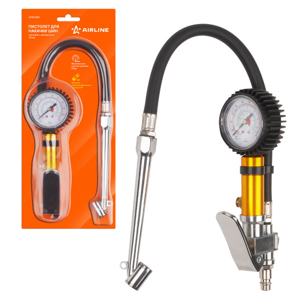 Пистолет для накачки шин грузовой 15 АТМ с манометром (ATBU045) AIRLINE