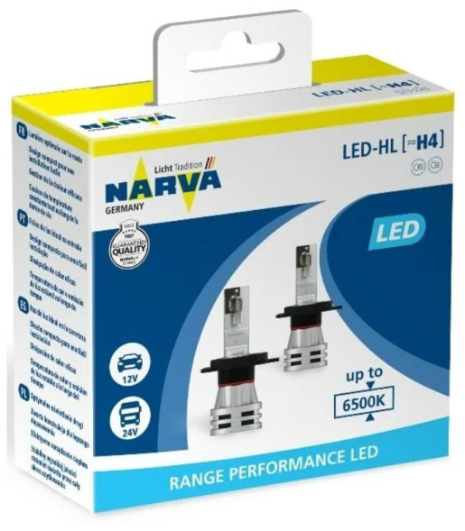 Лампа LED H4  6500K Range Perfomance LED  (упаковка 2шт.) Narva 18032