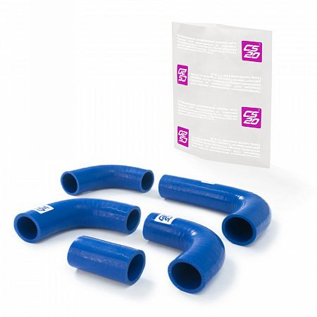 Патрубки радиатора УАЗ-469,315195 дв.ЗМЗ-409 к-т.5шт силикон CS20 СИНИЙ Profi
