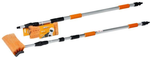 Швабра с насадкой для шланга, щеткой 25см и телескопической ручкой 300см (AB-H-05)  AIRLINE