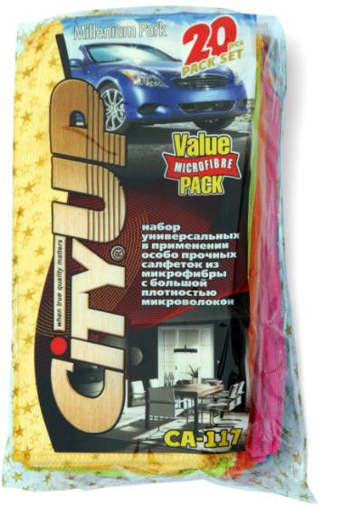 Набор салфеток из микрофибры 20шт. 30х30 см. CA-117 CITY UP