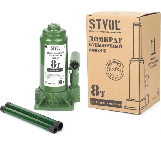 Домкрат бутылочный  8т (205-415 мм) STVOL