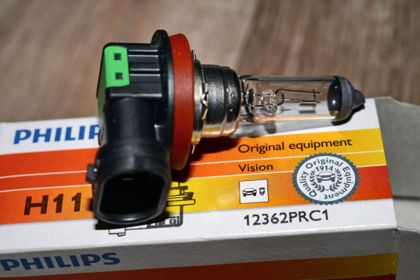 Лампа  Vision (Premium) +30% H11 12V-55W (PGJ19-2) (Philips) 12362PRC1