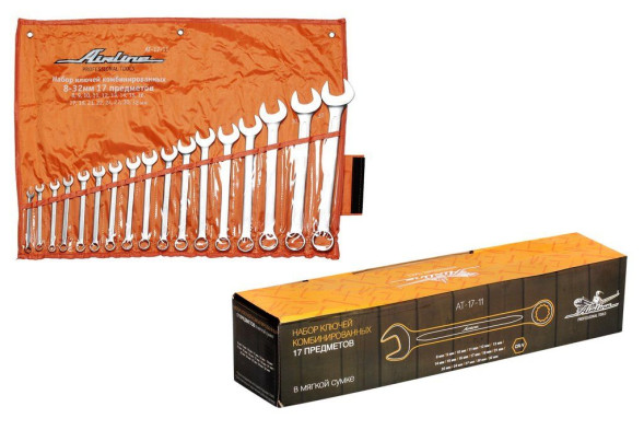 Набор ключей комбинированных 17 предметов, сумка (AT-17-11) AIRLINE