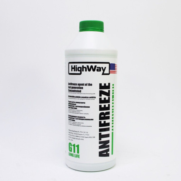 Антифриз зеленый концетрат HighWay LONG LIFE G11  1,5л (12шт)