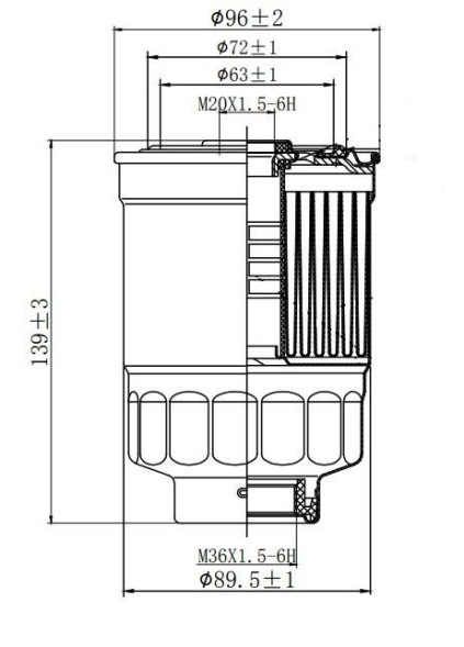 Фильтр топливный Hyundai H-1 (00-)/Porter (12-)/Grace (98-) 2.5D (SVY94011X) CARVILLE RACING