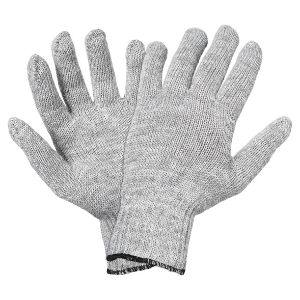 Перчатки трикотажные ХБ, серые, (5 пар) 7,5 класс/65г., мод.504 (ADWG027) AIRLINE