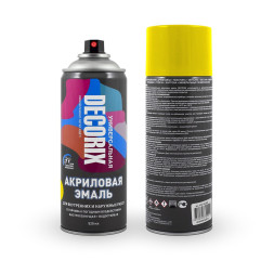 КРАСКА-СПРЕЙ Желтый глянцевый А07 универсальная DECORIX