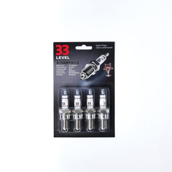 Свеча зажигания А14ДВРМ1.0 - ВАЗ, (BPR5E-11) (Блистер 4шт) 33 LEVEL