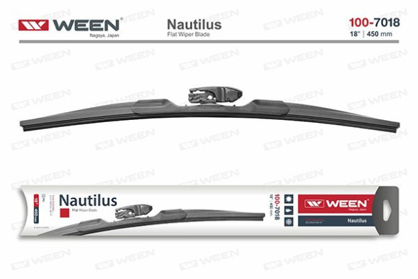 Щетка стеклоочистителя 18/450 Nautilus, бескаркасная, адаптер-трансформер WEEN 100-7018