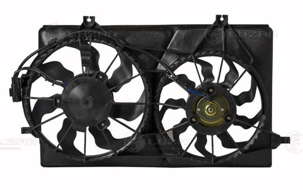 Э/вентилятор охл. с кожухом ВАЗ 2170-72 Приора А/С (2 вент.) (тип Halla) LUZAR LFK 01270