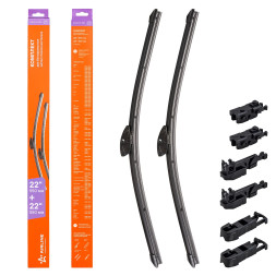 Щетки стеклоочистителя 550/550мм (22"/22") бескаркасные 2 шт., 4 адптр (AWB-BK-550-550K) AIRLINE