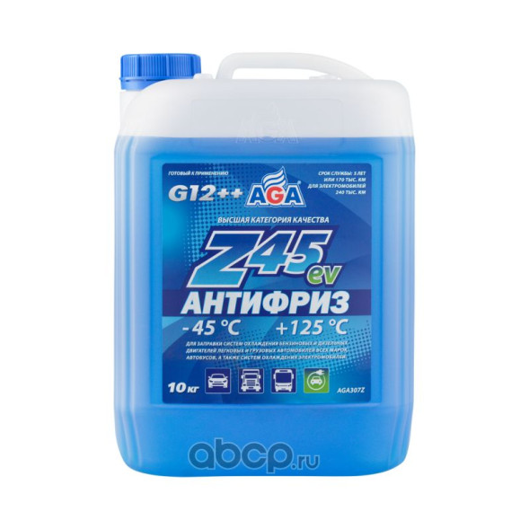 Антифриз синий (10кг) G-12++ ANTIFREEZE AGA-Z45 PREMIX AGA