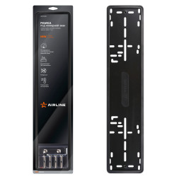 Рамка под номерной знак PRO, силиконовая с металл.основой, 1 шт., крепл., черная (ADFC033) AIRLINE