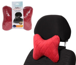 Подушка-косточка на подгол. &amp;quot;Алькантара&amp;quot;,ткань, 1 шт., красная (ASP-B-04) AIRLINE