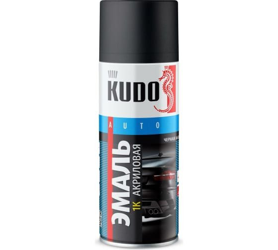 КРАСКА-СПРЕЙ акриловая Чёрная матовая 520 мл KUDO KU-5232.5 (6шт.)