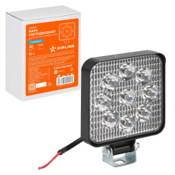 Фара светодиодная квадратная, 9 LED направленный свет, 9W (83х83х22) 12V. STANDART (ALED027) AIRLINE