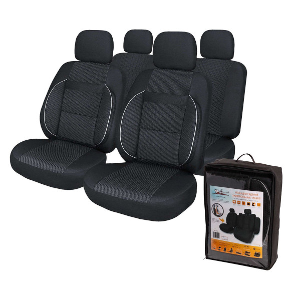 Чехлы для сидений универсальные &amp;quot;MONRO&amp;quot;, 11 пред. жаккард, черн. (ACS-UJ-01) AIRLINE