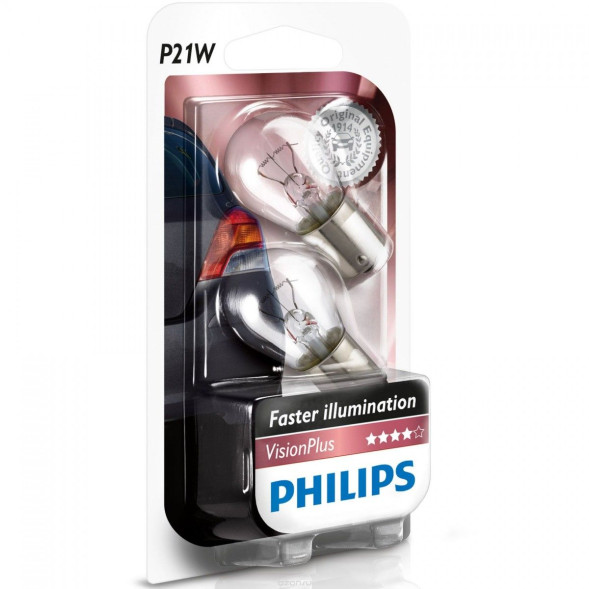 Лампа   P21/5W 12V-21/5W (BAY15d) Vision Plus +50% блистер (2шт.) (Philips) 12499VPB2 (бл.) xx