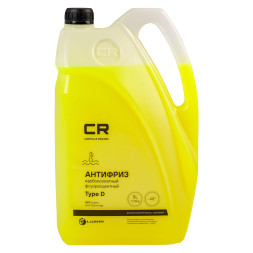 Антифриз желтый CR для Renault (Лада,Nissan), TypeD, -40°С  5л/5.37кг(L2018536) 4шт CARVILLE RACING