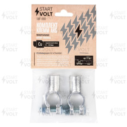 Комплект клемм АКБ латунь, гидравлический обжим 9мм СтартВОЛЬТ (SBT 017)