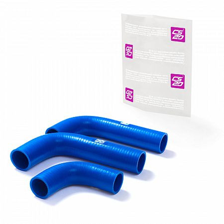 Патрубки радиатора УАЗ-3160 дв.УМЗ-4213 100 л.с.без кондиционера к-т.3шт силикон CS20 СИНИЙ Profi