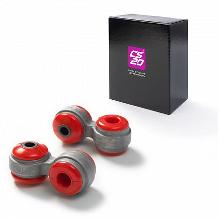 Стойка стабилизатора (яйцо) к-т 2шт ВАЗ-2108-099,2113-15полиуретан КРАСНЫЙ усиленная алюминевая CS20