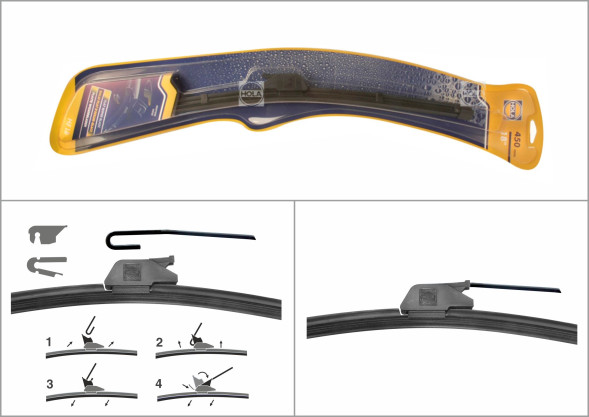 Щетка стеклоочист. бескаркасная HOLA 450мм (1шт.) HF18