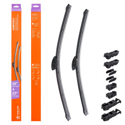 Щетки стеклоочистителя 650/575мм (26&amp;quot;/23&amp;quot;) бескаркасные 2 шт., 5 адптр (AWB-BK-650-575K) AIRLINE