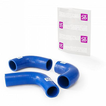 Патрубки радиатора УАЗ-452,469 дв.УМЗ-417 90л.с. к-т.3шт силикон CS20 СИНИЙ Profi