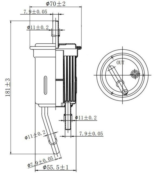 Фильтр топливный Kia Rio I (00-) 1.3i/1.5i (SVG5041) CARVILLE RACING